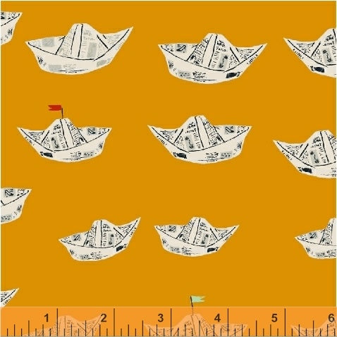Windham Fabrics Far Far Away 2 Heather Ross Paper Boats in Orange 51202-11