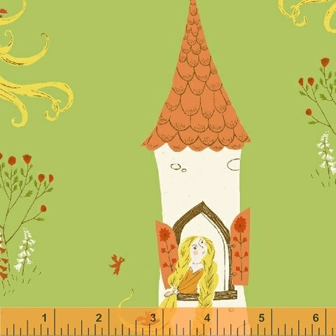 Windham Fabrics Far Far Away 2 Heather Ross Rapunzel in Green 51197-1