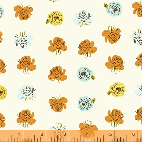 Windham Fabrics Far Far Away 2 Heather Ross Roses in Aqua 51203-2