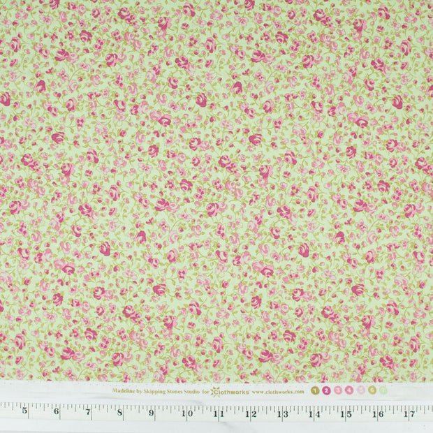clothworks-madeline-small-pink-roses-on-light-mint-green-background-y2286-109