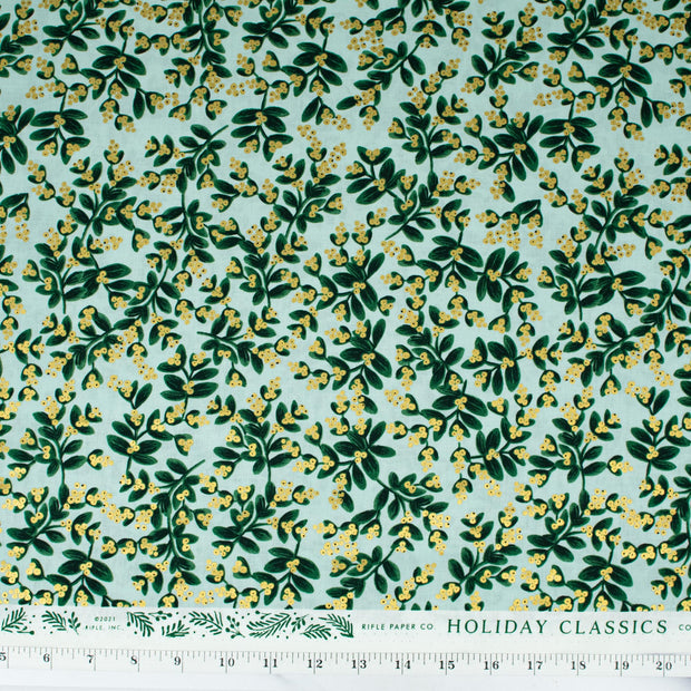 cotton-and-steel-holiday-classics-by-rifle-paper-co-mistletoe-mint-metallic-rp601-mi1m