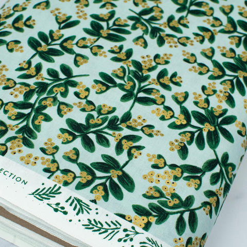 cotton-and-steel-holiday-classics-by-rifle-paper-co-mistletoe-mint-metallic-rp601-mi1m