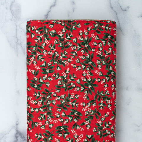 cotton-and-steel-holiday-classics-by-rifle-paper-co-mistletoe-red-metallic-rp601-re2m