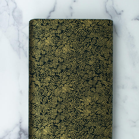 cotton-and-steel-rifle-paper-co-basics-menagerie-champagne-evergreen-metallic-rp502-ev5m