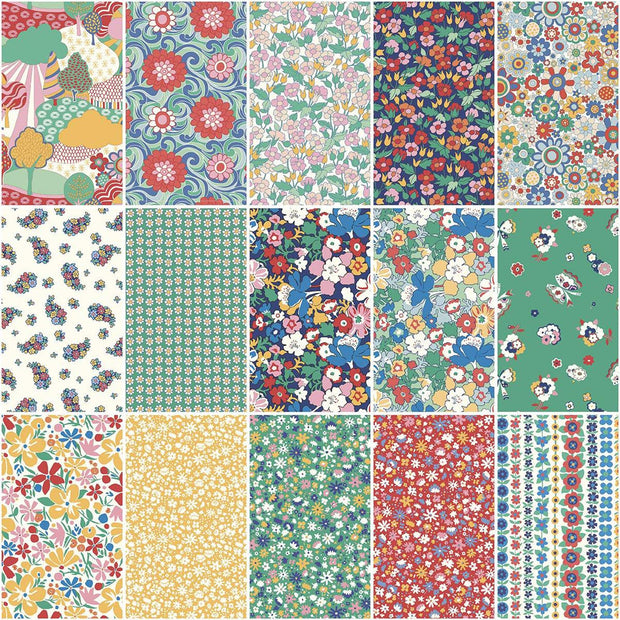 Liberty Fabrics The Carnaby Collection - Bohemian Brights - Factory Cut Fat Quarter Bundle