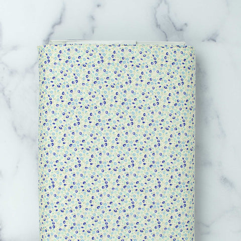 Ruru Bouquet - Florette - Tiny Blue Flowers on Cream