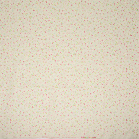 Yuwa: Tiny Cherries and Flowers on Off-White