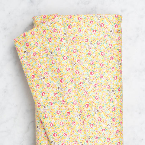 Yuwa: Deer and Tiny Florals on Yellow