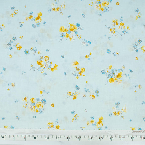 yuwa-live-life-charmant-collection-tossed-flowers-blue-yellow-flowers-on-light-blue-background-CC823091-2
