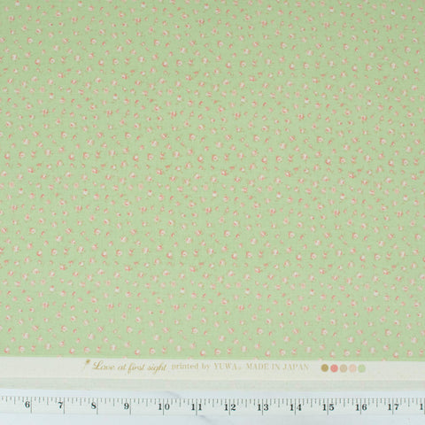 yuwa-live-life-love-at-first-sight-collection-romantic-nostalgic-florets-tiny-very-pale-orange-pink-Roses-on-light-green-background-826651-b